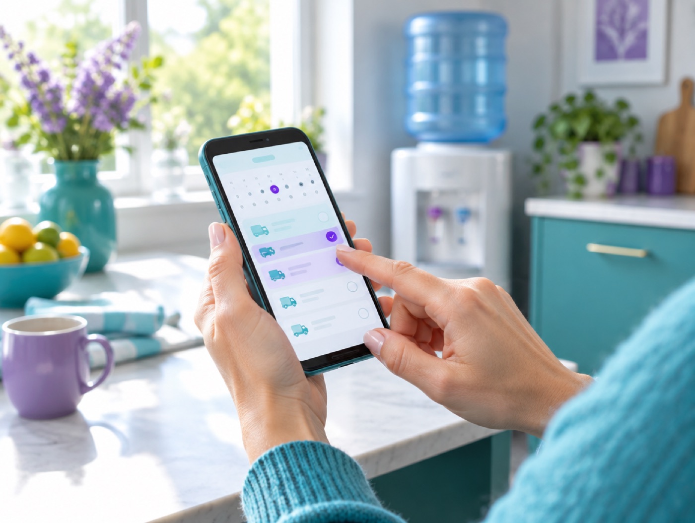 Picking a delivery day on a phone